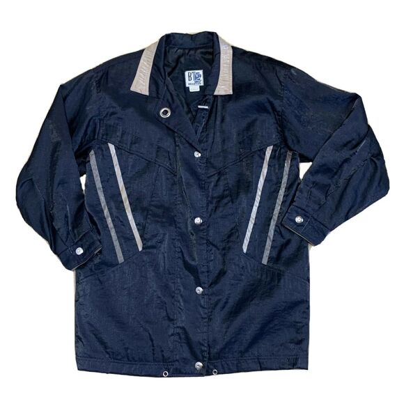 Braetan Jackets & Blazers - Braetan Bt2 women Black Gold Collar Rain Windbreaker Jacket Coat sz small